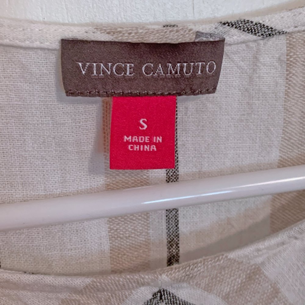 Linen Cotton Short Sleeve Top Vince Camuto Size Small - Picture 4 of 5